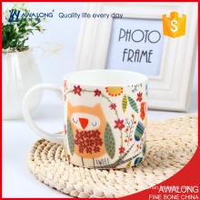 Trade assurance customerized bulk capacity Colorful white bone china mugs